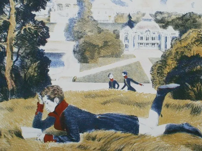 Анатолий Иткин. Александр Пушкин - лицеист в парке. 1967