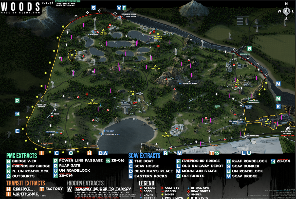 Карта Леса с точками БТР