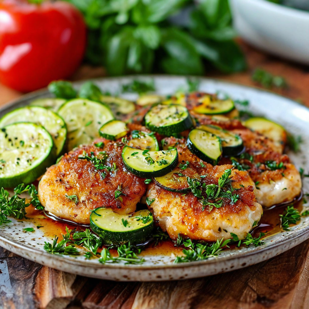 Нежные куриные котлеты с кабачком  