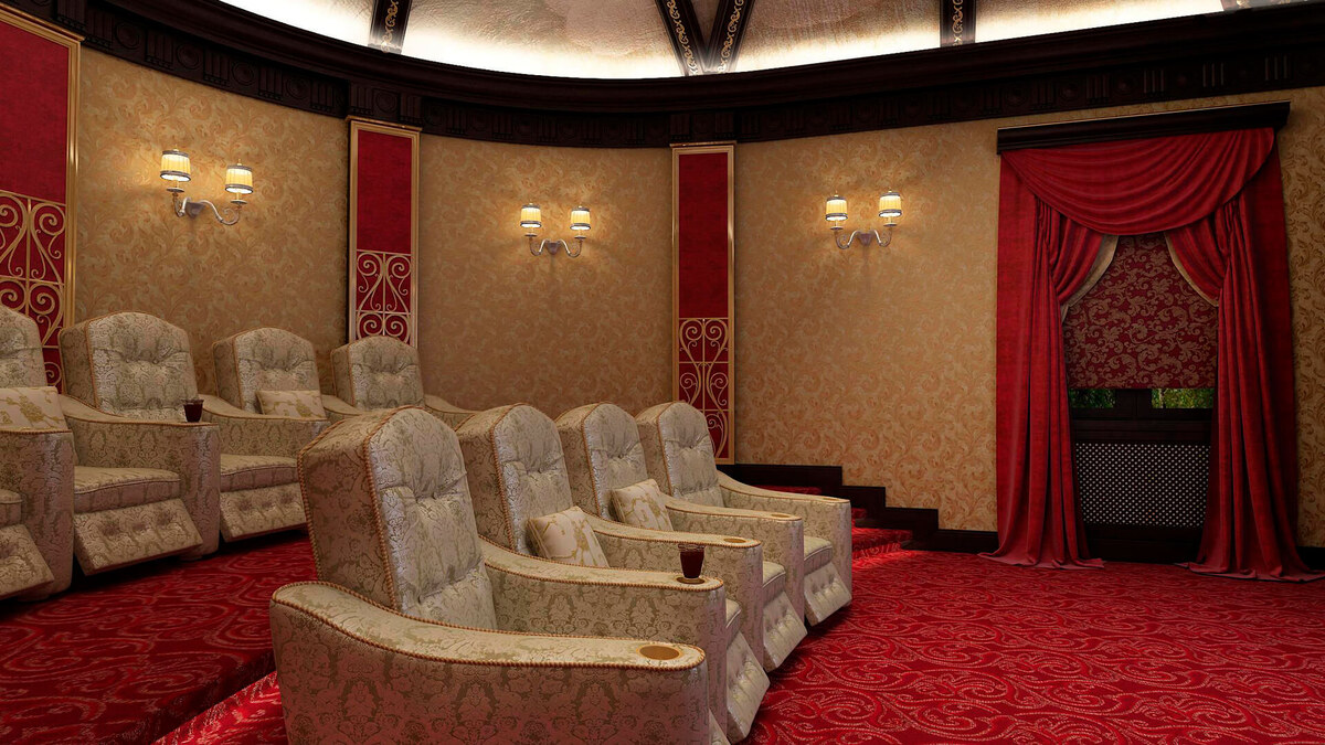 Итоговый интерьер кинозала