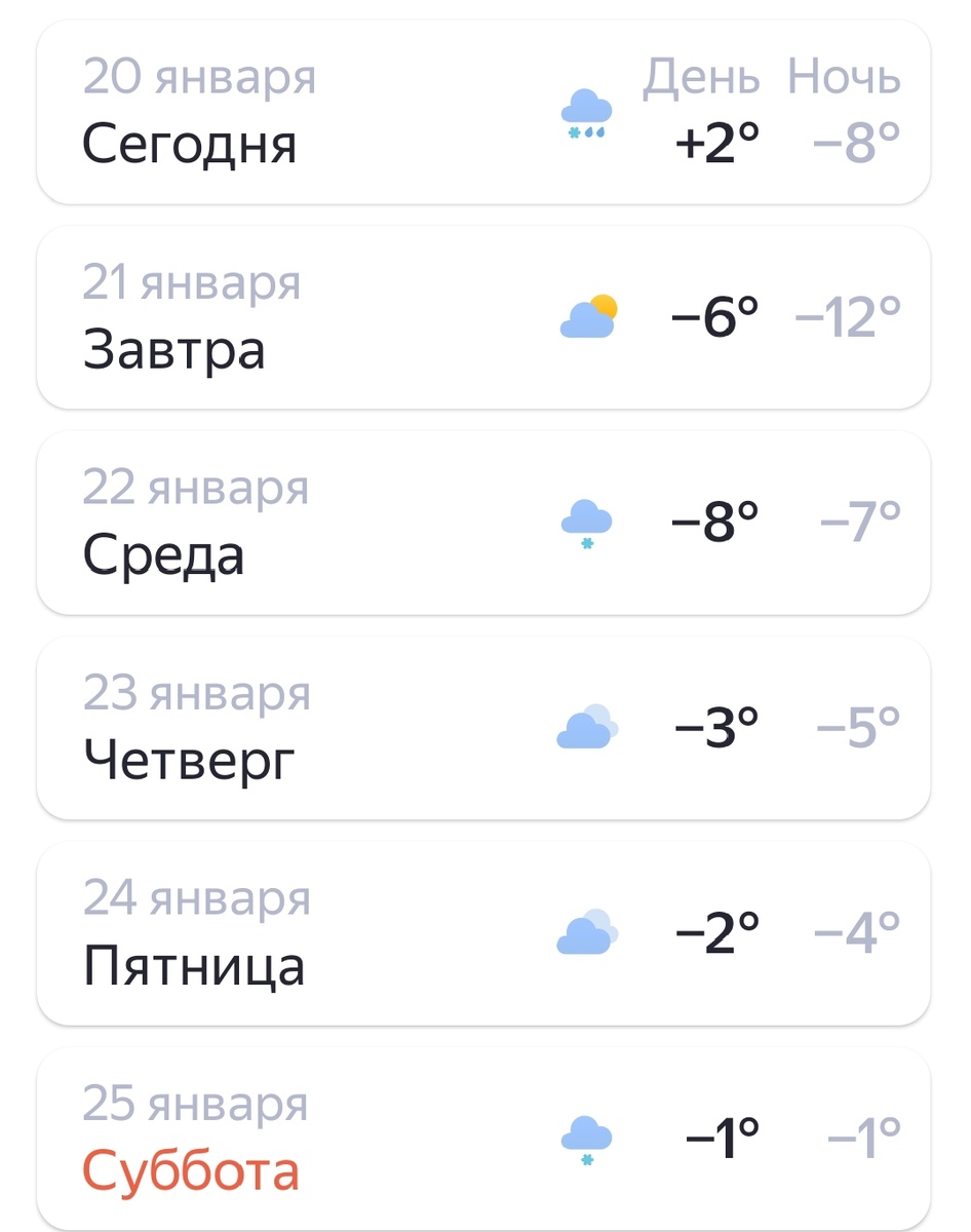 Скриншот нашей погоды