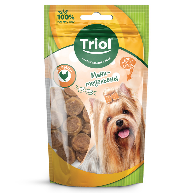 На фото – «Мини-медальоны из курицы» от бренда Triol 