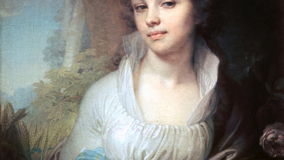    В.Л.Боровиковский (1757-1825 гг.). "Портрет М.И.Лопухиной". 1797 г. Государственная Третьяковская галерея. РИА Новости/Павел Балабанов