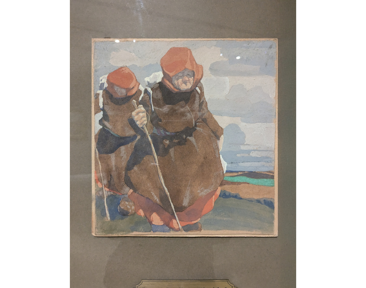 Евгений Праведников, Старухи-странницы, 1909 г., бумага, акварель.