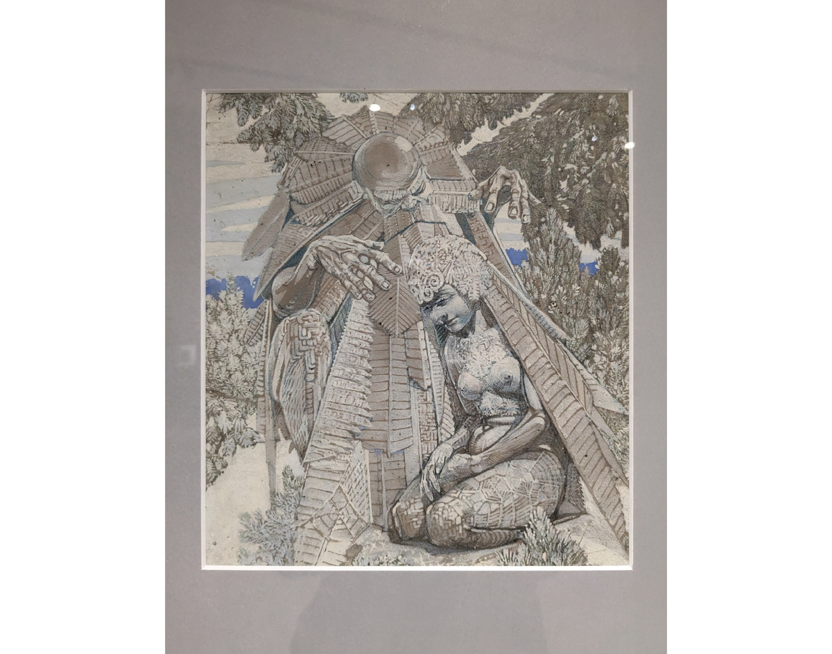 Евгений Праведников, Зимняя сказка - Мороз и Снегурочка, 1914 г., бумага, графитный и цветной карандаши, белила, гуашь.