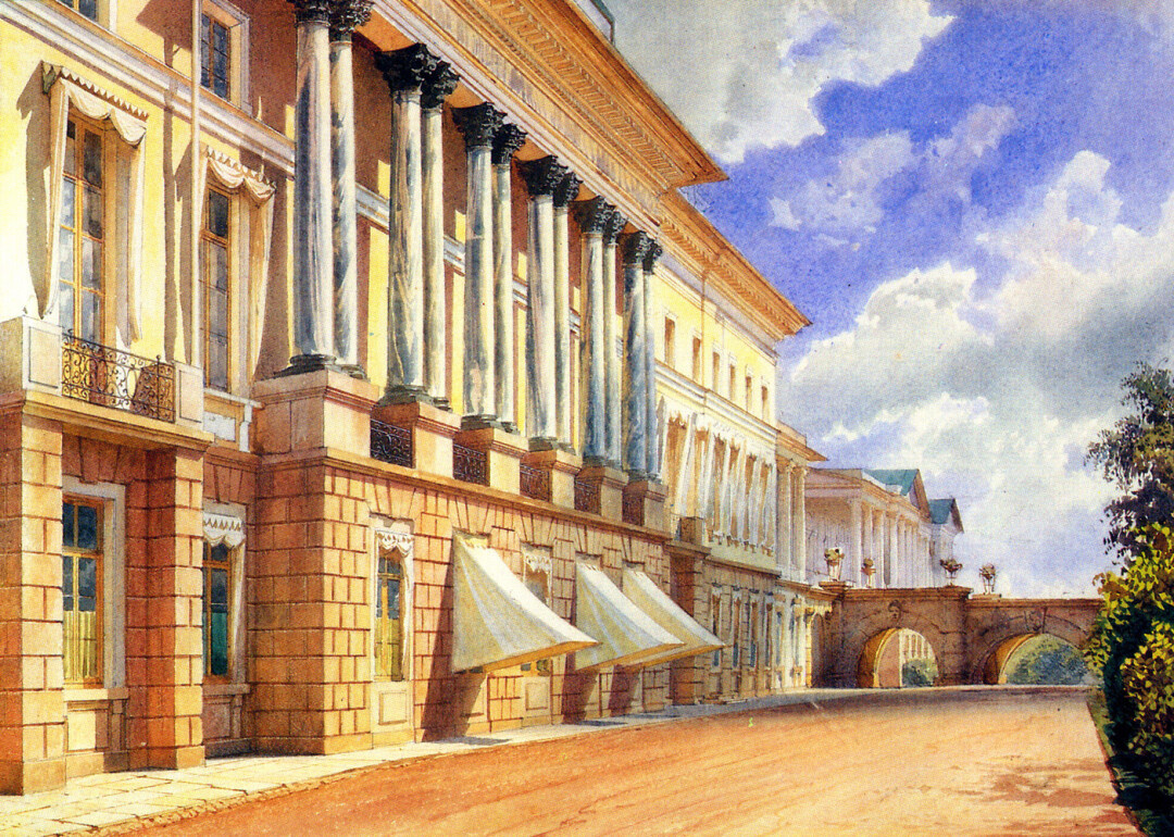 Зубовский флигель. Акварель найдена в Интернете