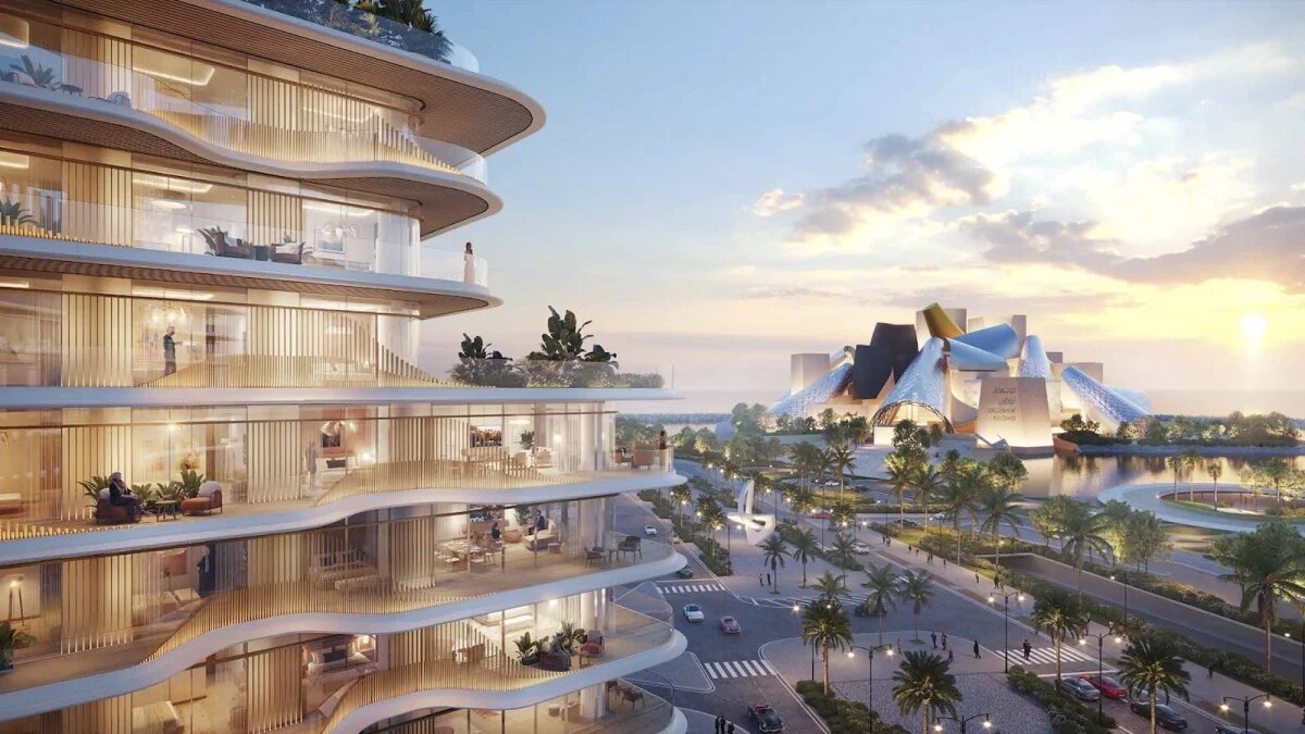 Из окна дома The Arthouse Saadiyat Grove вы сможете любоваться лазурным Персидским заливом и архитектурой в стиле деконструктивизм
