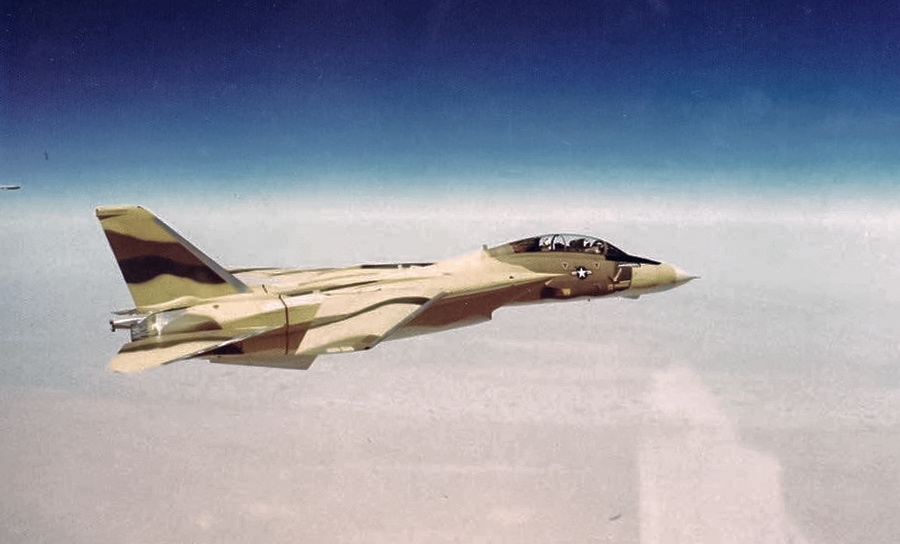 Иранский F-14 на маршруте США - Иран. "Томкэты" до официальной передачи ВВС Ирана несли опознавательные знаки ВВС США. 