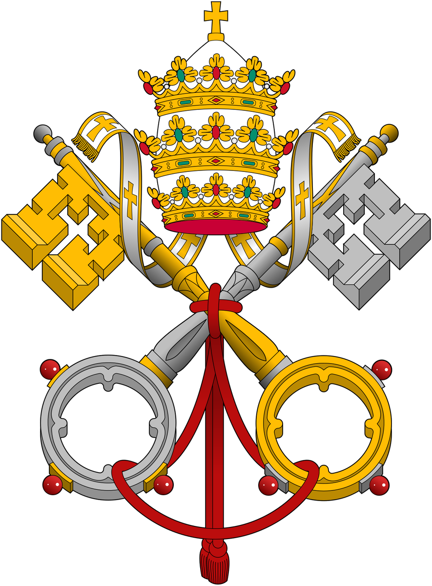 Ссылка на фото https://ru.m.wikipedia.org/wiki/Папство#/media/Файл%3AEmblem_of_the_Papacy_SE.svg