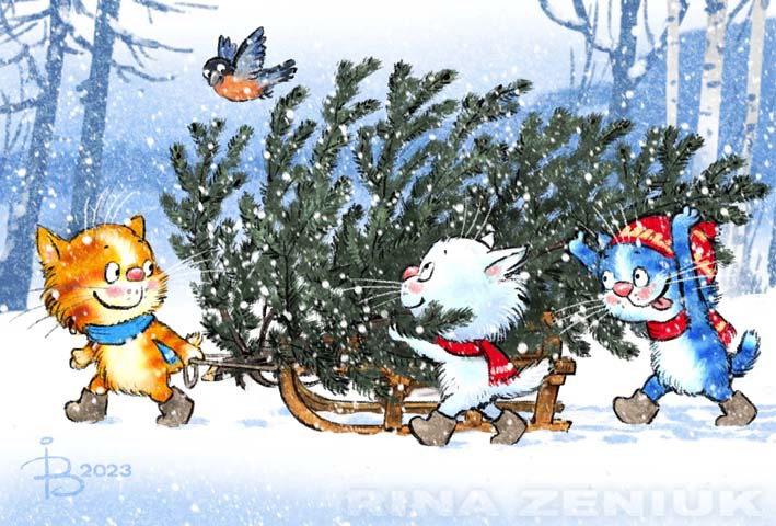 котята Рины Зенюк. Праздники закончились, елку на вынос.