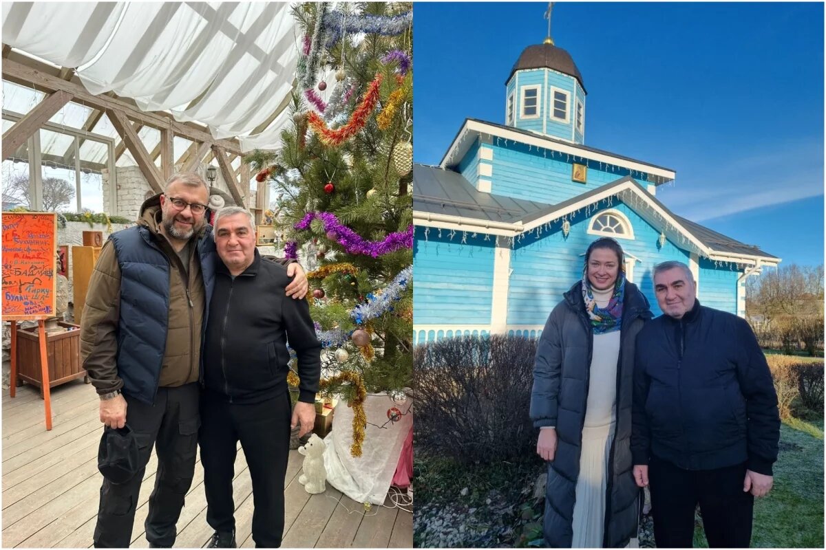    Мария Ситтель и Михаил Пореченков побывали в Пушкинских Горах в Крещение