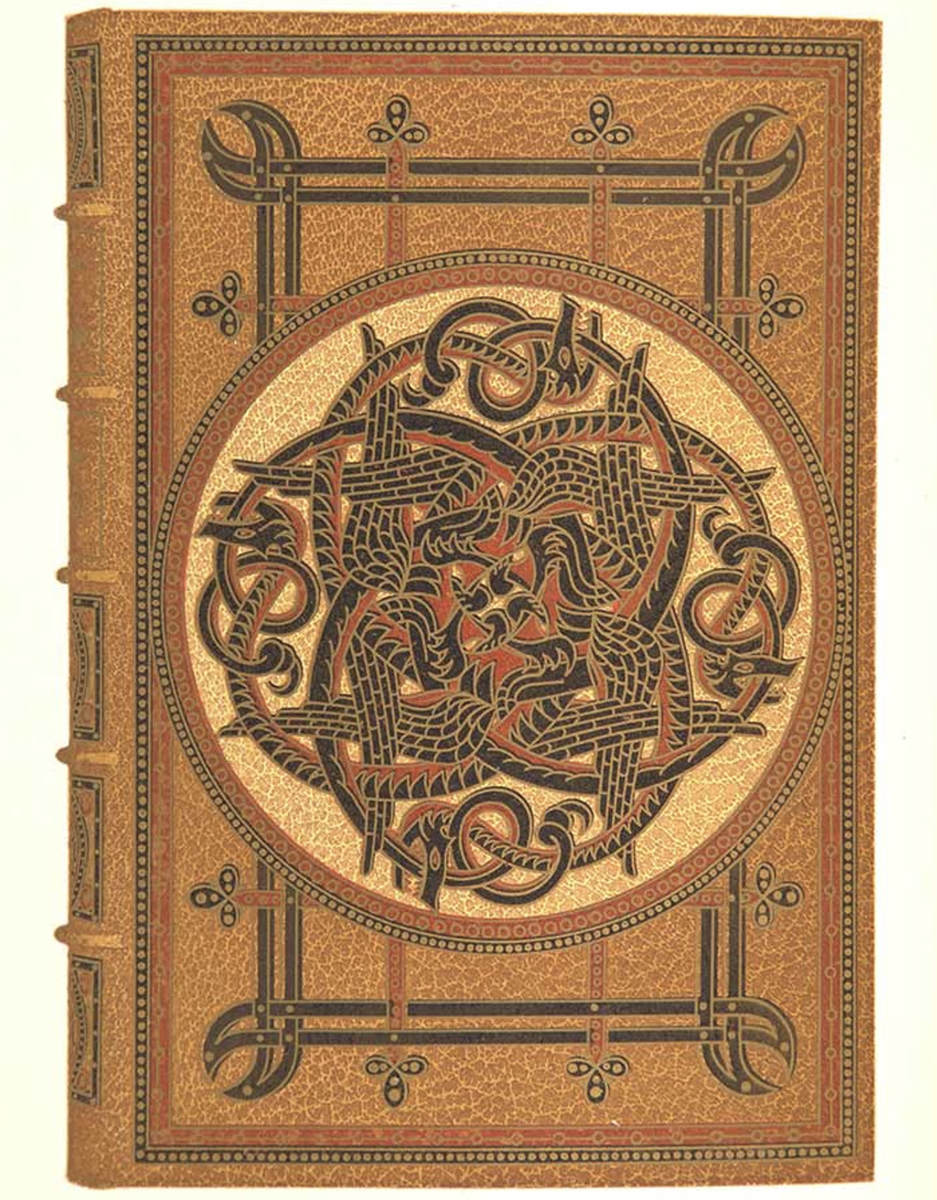 Переплёт Альфреда Лондера. Книга «Саги о Вёльсунгах» (Völsunga Saga). Издательство Bradstreet's. Изображение переплёта из каталога библиотеки Генри В. Пура (Henry W. Poor), часть V. New York: The Anderson Auction Company, 1909.