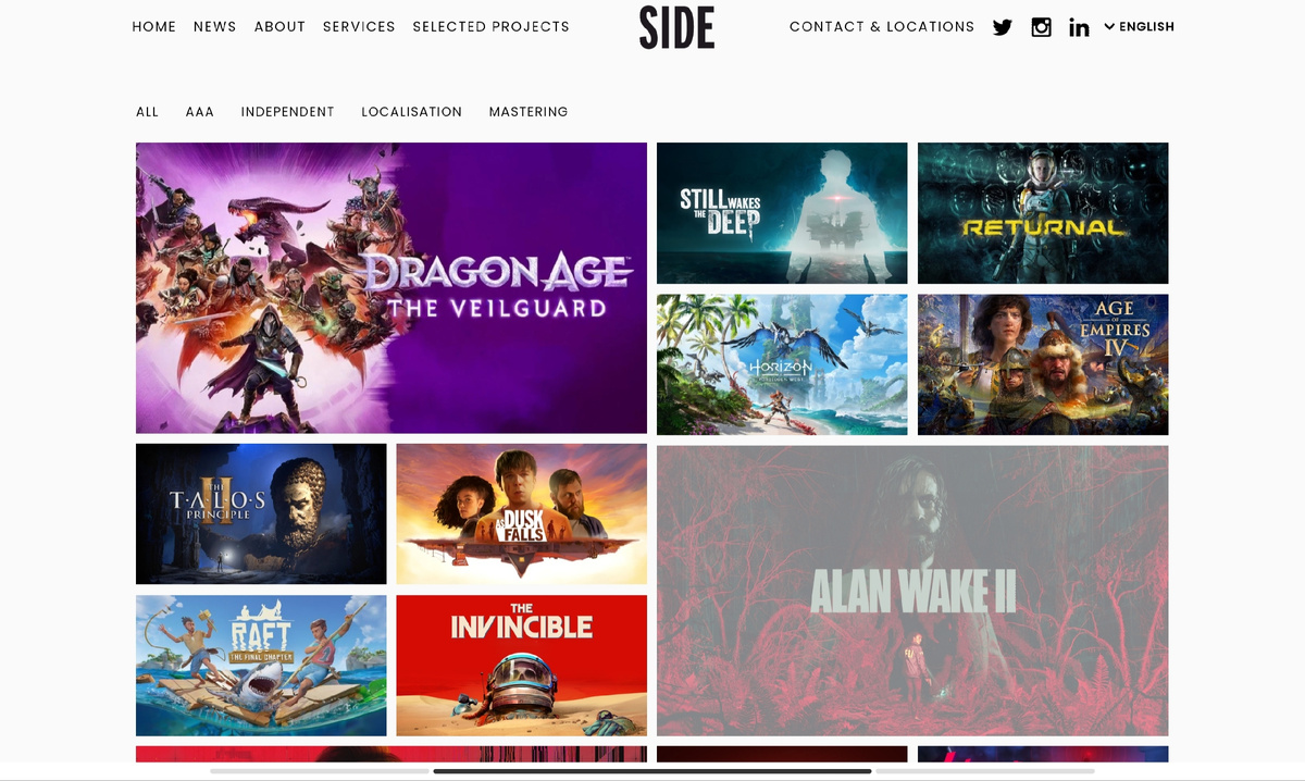 Скриншот сайта студии озвучки.