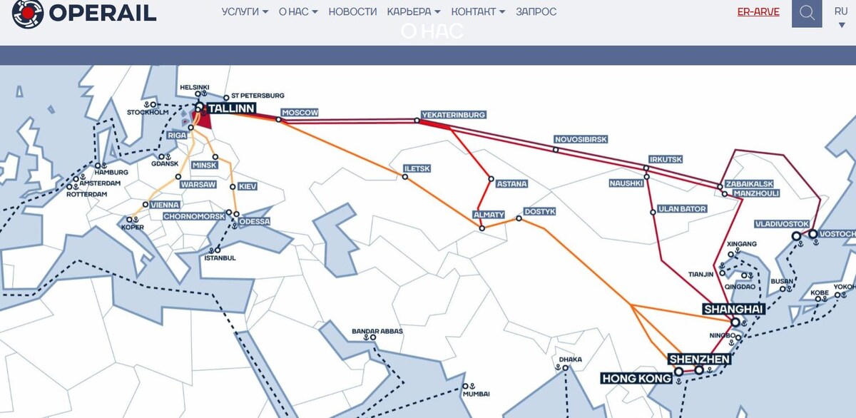 Схема маршрутов Operail © Operail