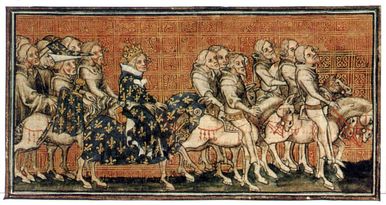 Иоанна II Доброго, короля Франции, везут в плен англичане 