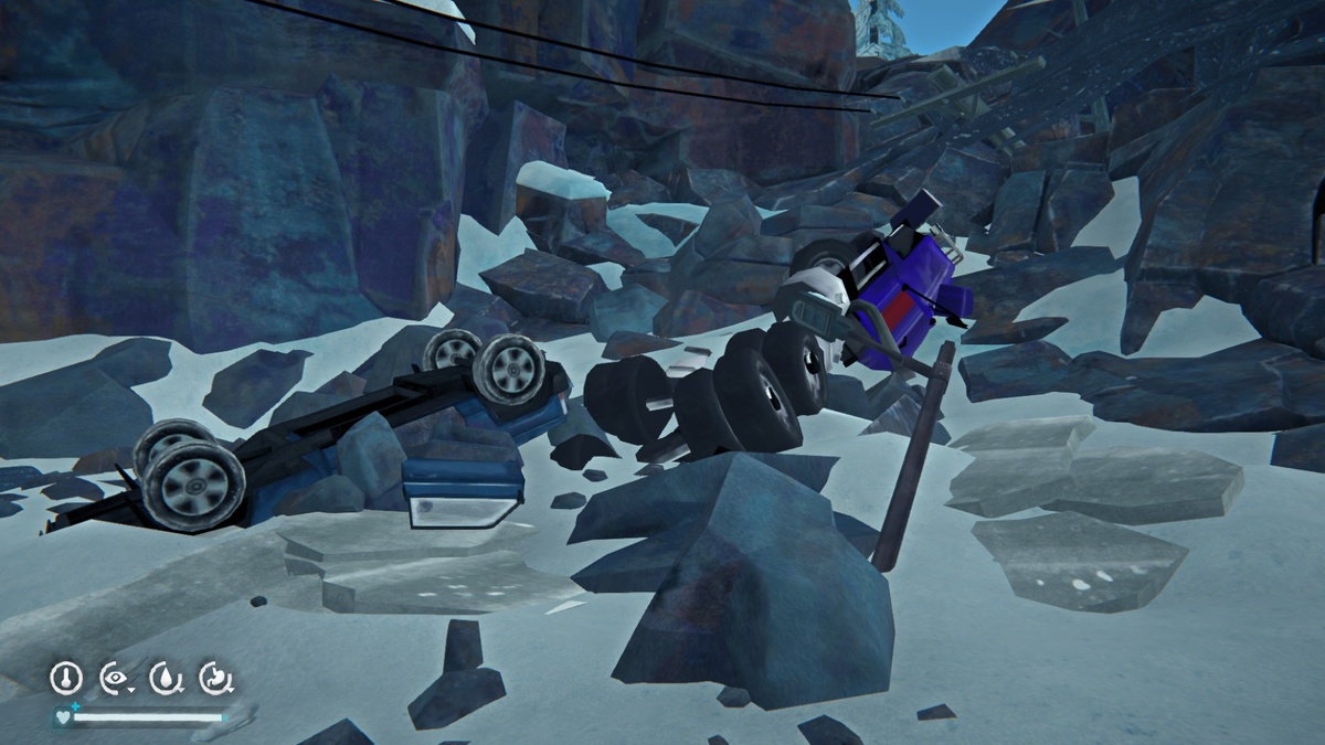 Одно из последствий оползня, вызванного землетрясением.