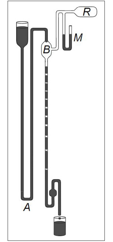 Рис.1. Схема ртутно-капельного насоса Шпренгеля.