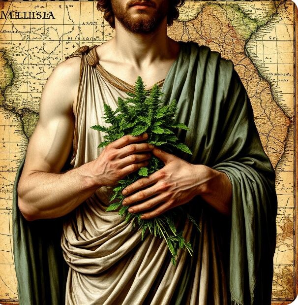 В поэме Гомера мелисса (под названием бальзам-трава) встречается в описании острова нимфы Калипсо - там она росла среди четырёх серебряных фонтанов, создавая атмосферу покоя и блаженства!