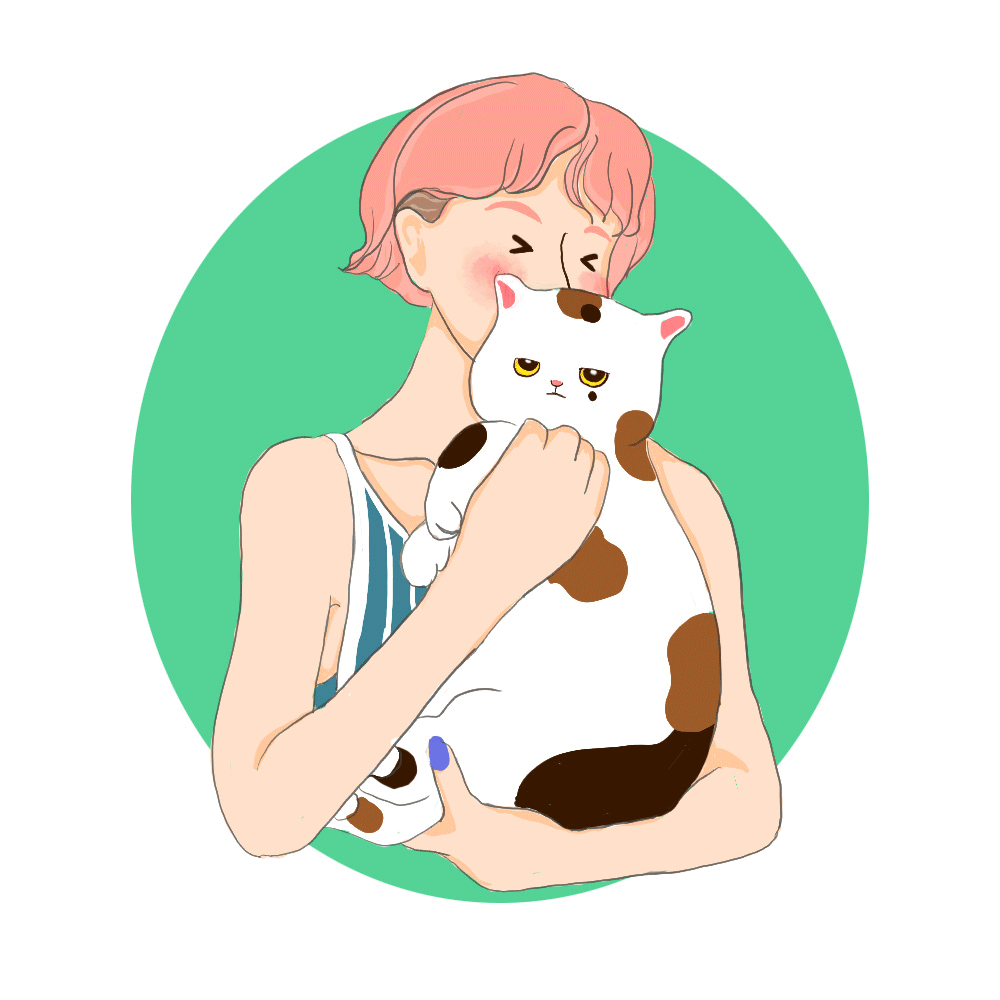 Потрогала кота, а ему пришлось мыться... 