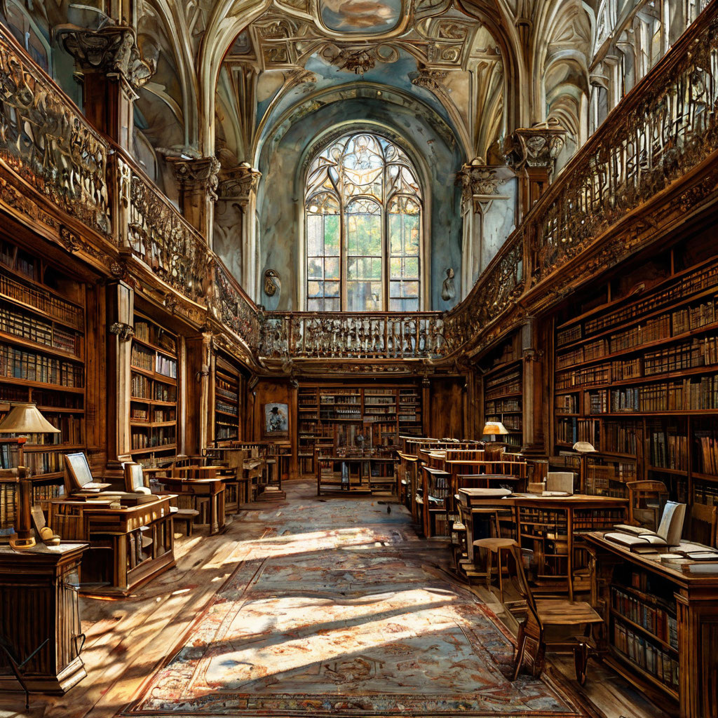 картинка создана автором с помощью нейросети на тему Библиотека Древних Знаний. 