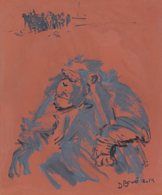 Гутов. Обезьяна с бурлаками. 2014. Холст, масло. 60 x 50 см.