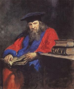 И. Репин. Дмитрий Менделеев в мантии доктора права Эдинбургского университета. 1885. Взято отсюда: https://ru.wikipedia.org/wiki/%D0%9C%D0%B5%D0%BD%D0%B4%D0%B5%D0%BB%D0%B5%D0%B5%D0%B2,_%D0%94%D0%BC%D0%B8%D1%82%D1%80%D0%B8%D0%B9_%D0%98%D0%B2%D0%B0%D0%BD%D0%BE%D0%B2%D0%B8%D1%87#/media/%D0%A4%D0%B0%D0%B9%D0%BB:Medeleeff_by_repin.jpg