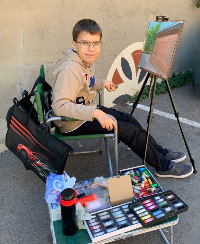 Артем Пыльнев на пленэре