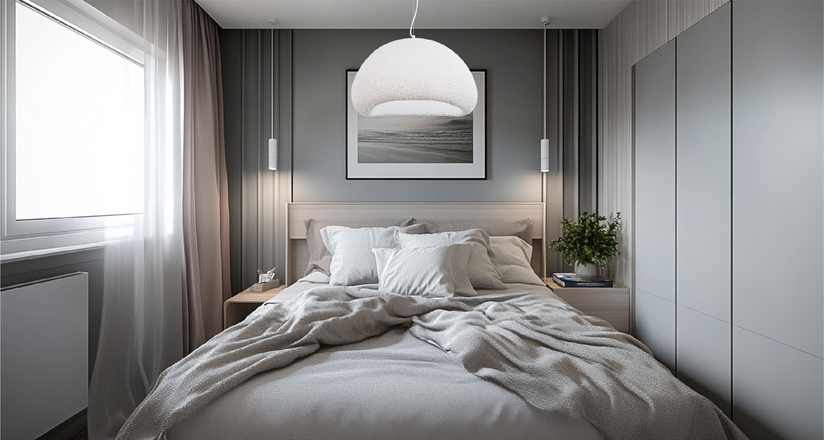 Люстра SCANDY в интерьере спальни