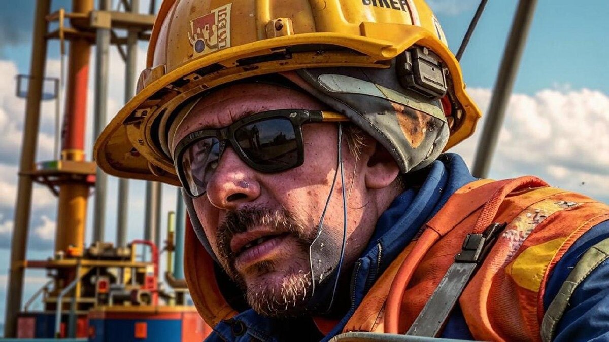 Рабочие бурильщики на промысле, обучающиеся в учебном центре «Обучим специалиста».
