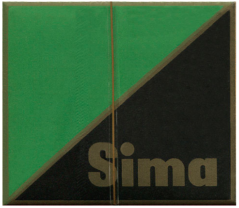 Рекламная упаковка "Sima" от SIMA в Джези, Италия, 1959 год. 10 штук с фильтром в выдвижной коробке и в целлофане. Производитель: "Monopoli di Stato Italia". Владелец торговой марки: "Monopoli di Stato Italia".