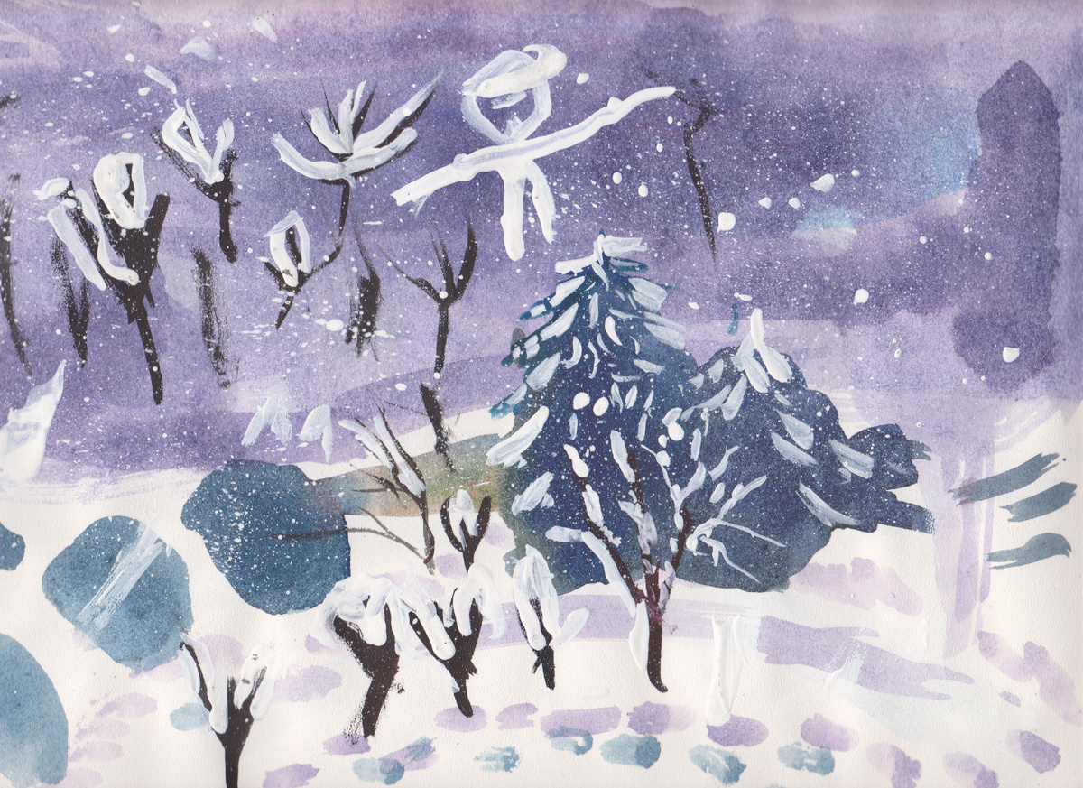 Согласитесьь, что с фоном вот эта работа ребенка 5-ти лет выглядет намного интереснее, чем выглядела бы без него