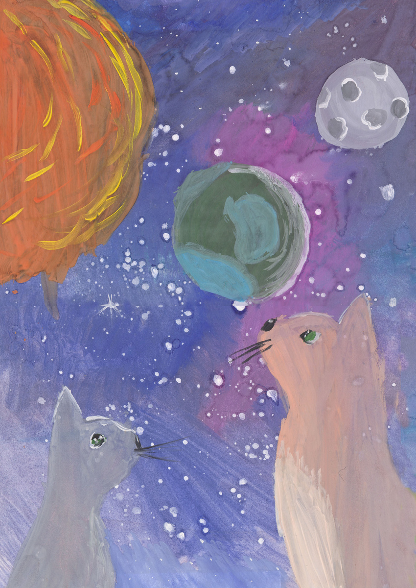 Красивая работа, сделанная путем смешения и перетекания одного цвета в другой 