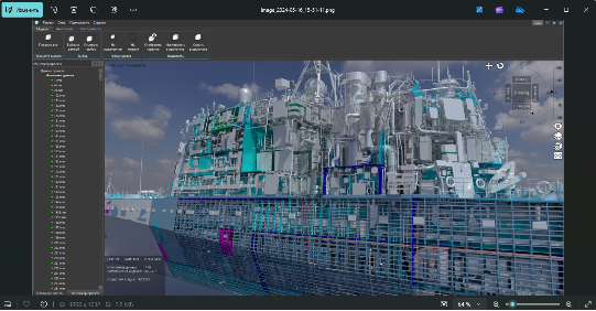 Опыт загрузки информационной модели ОМТ, разработанной в ПО AVEVA Marine в информационную систему CADLib. Подтверждение сохранения целостности и тождественности модели/ Изображение: CSoft  📷
