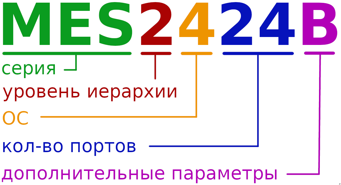 Маркировка коммутатора MES2424B