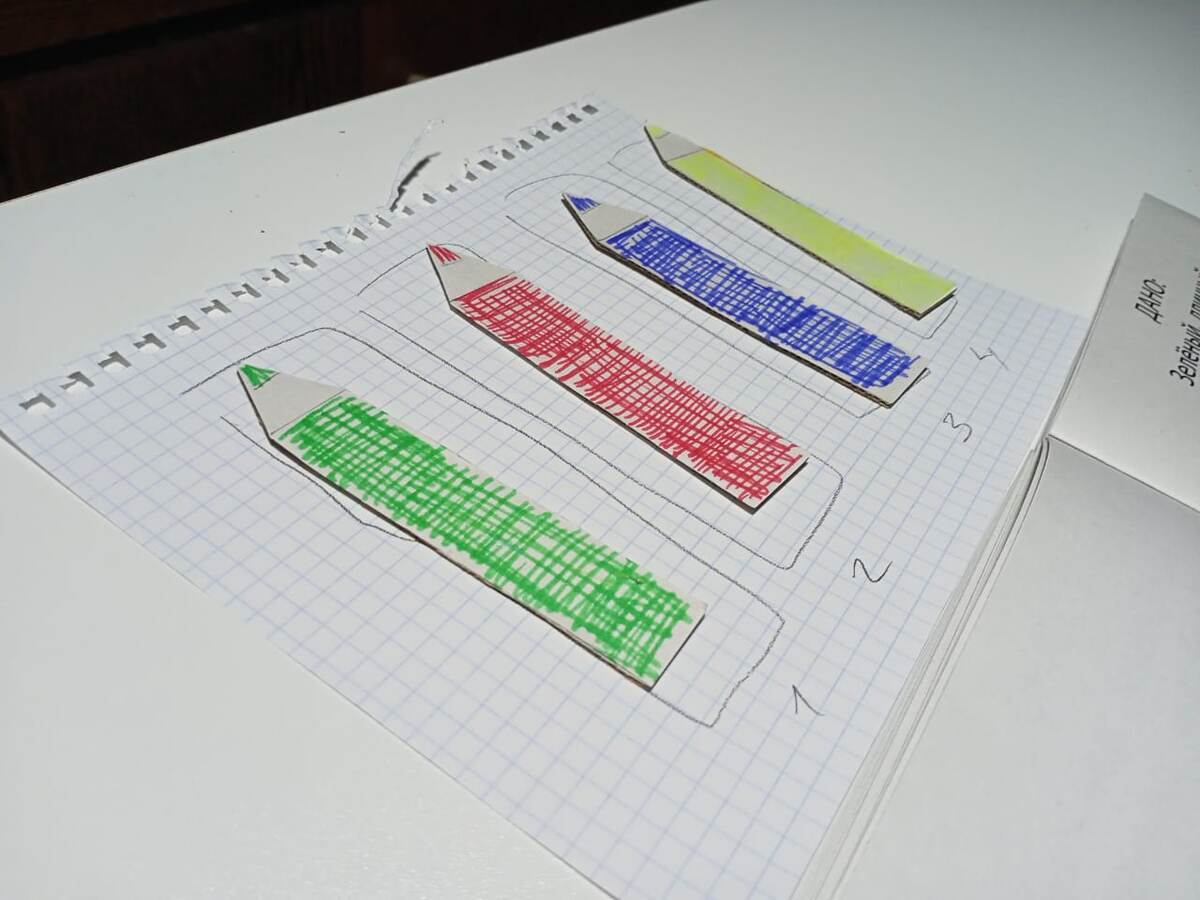 Те самые карандаши, которые и с краю, и между, и красные с зелёным. И да, они про коррекцию именно афзии семантической. 