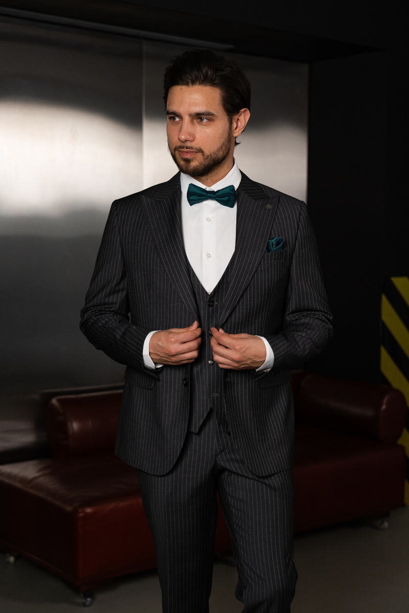 Мужской классический костюм 3-ка Mazaltovman в черном цвете