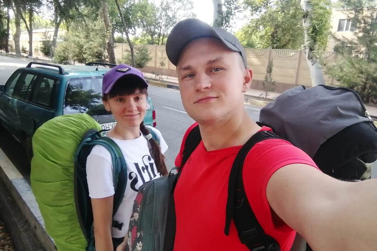 Владимир Курилков и Марина Решетило в Таджикистане, город Гулистон
Фото: из личного архива туристов
