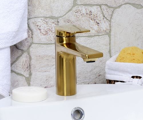 Смеситель WasserKRAFT Aisch 5503 для раковины матовое золото