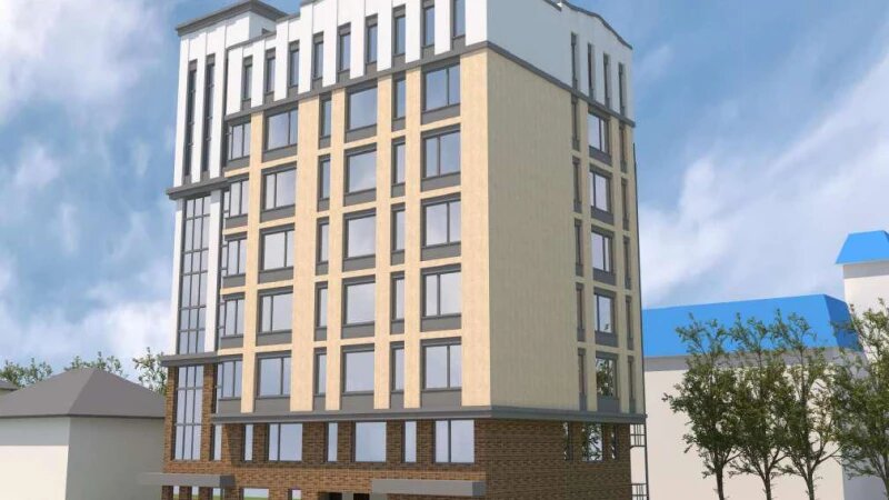     Итоговый эскиз здания на ул. Пролетарская, 77. Мастерская Золотова