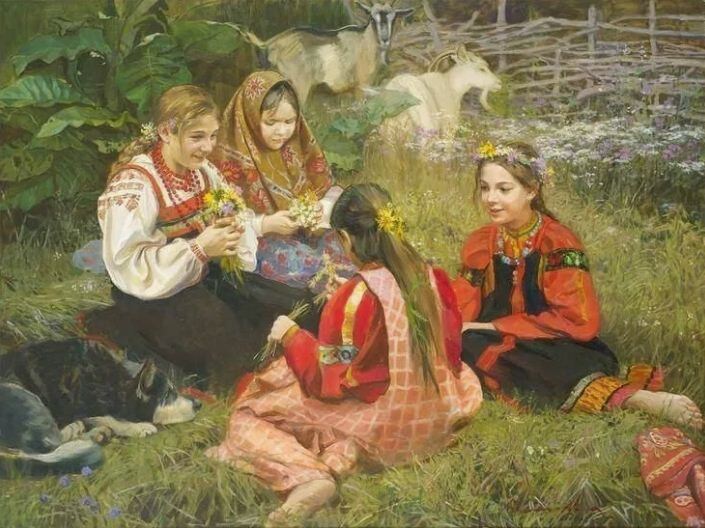 Молодых Мария Станиславовна. Девочки на поляне.