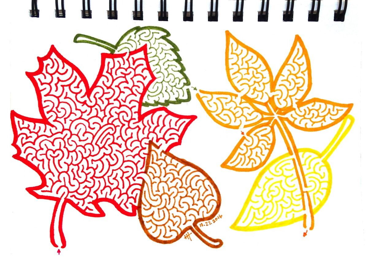 Головоломка-лабиринт Осенние листья ©Heather Hoesl 