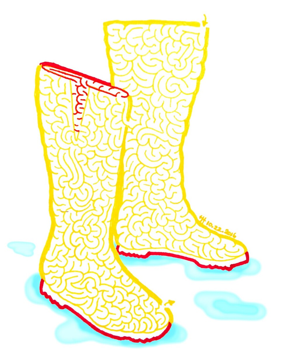 Головоломка - лабиринт Резиновые сапоги ©Heather Hoesl 