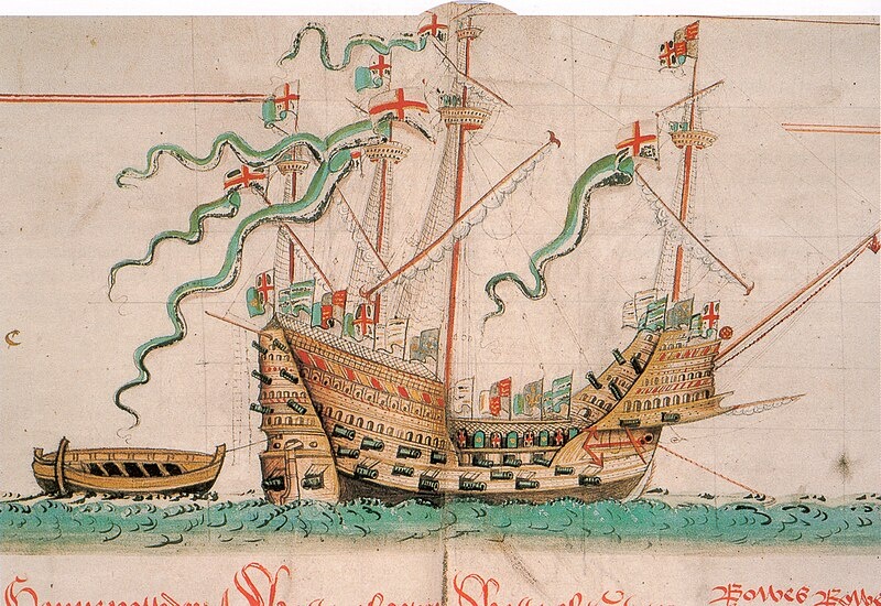 Каракка "Mary Rose". Anthony Roll as reproduced in The Anthony Roll of Henry VIII's Navy: Pepys Library 2991 and British Library Additional MS 22047 With Related Documents ISBN 0-7546-0094-7, p. 42.