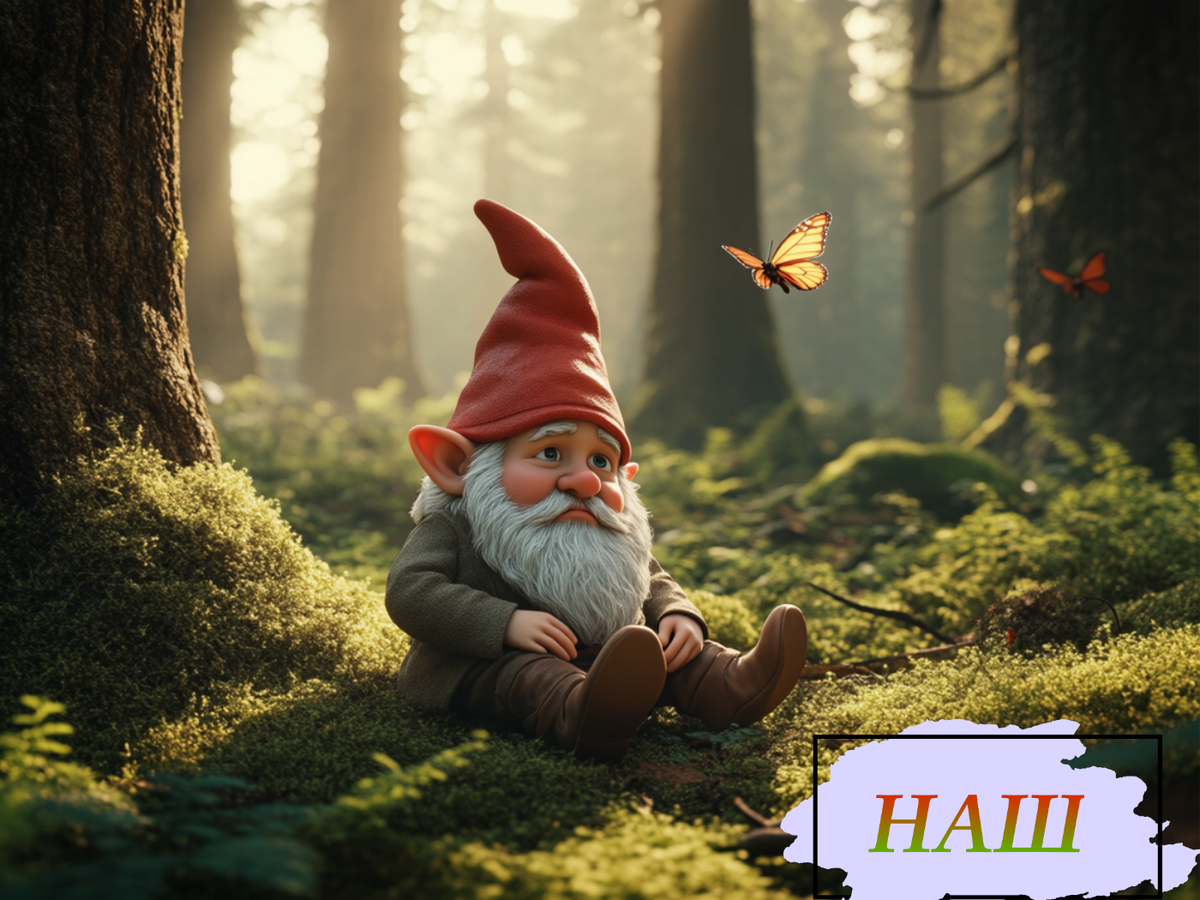 Грусный Грибной просит помощи у Лесной Феи.