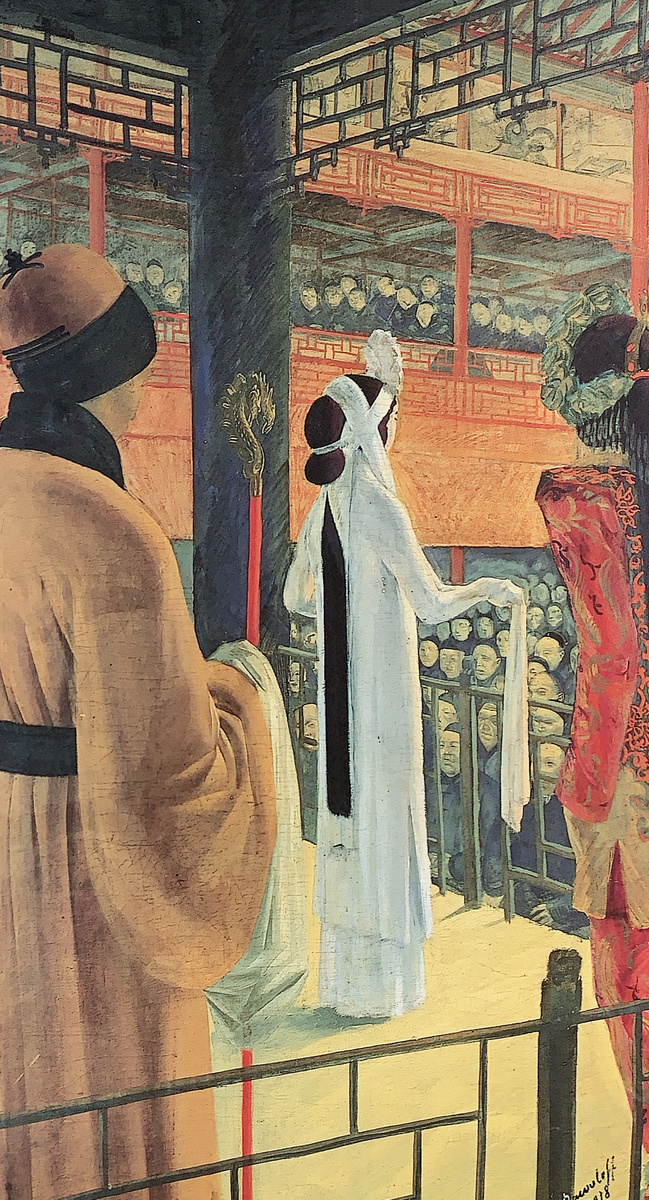 А.Е. Яковлев. Пекинская опера. Женская ложа. 1918–1919. Холст, масло. 134х89,5. Частное собрание