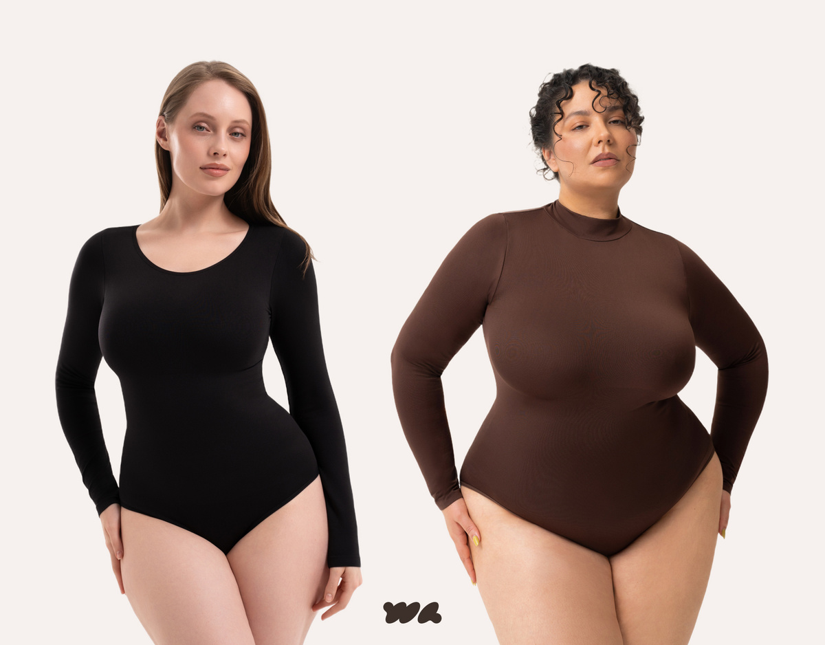 Боди-лонгслив с круглым вырезом и боди-бадлон WL
