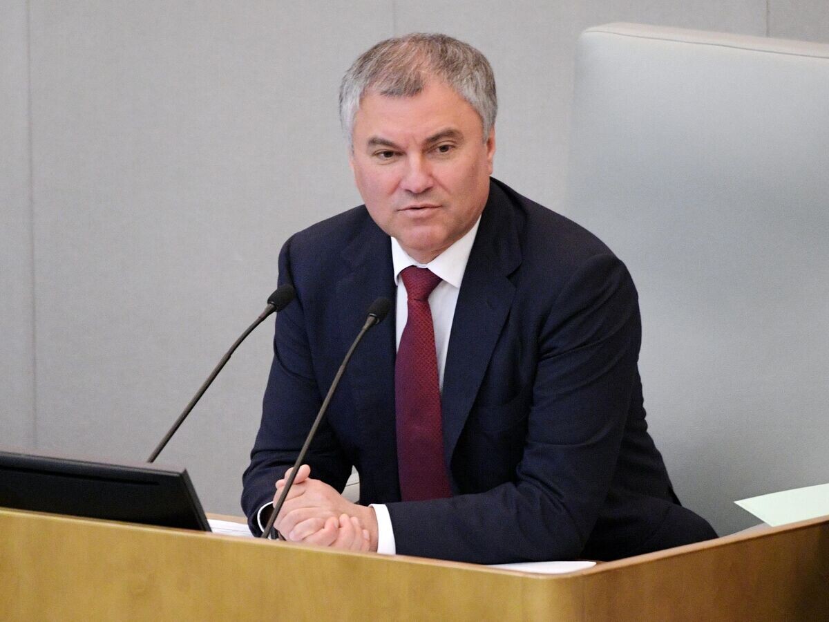    Председатель Государственной Думы РФ Вячеслав Володин на пленарном заседании Государственной Думы РФ в Москве. 18 апреля 2019© РИА Новости / Владимир Федоренко