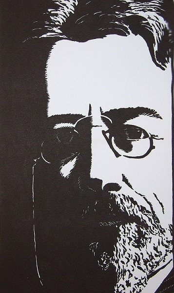 Могилевский Ю.Б. Портрет А.П. Чехова. 1968. Бумага линогравюра. РОМИИ