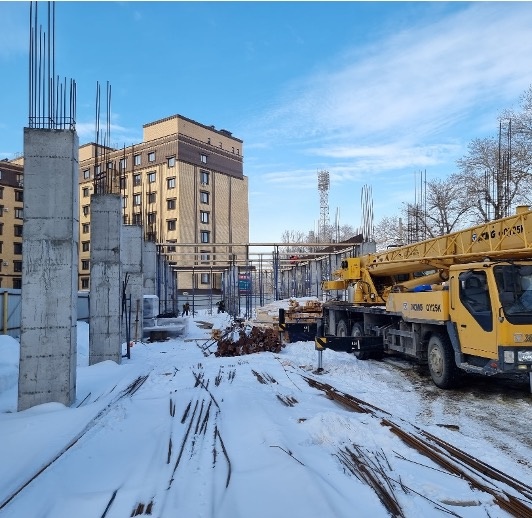 Строительная площадка отеля. Февраль 2022 года.
