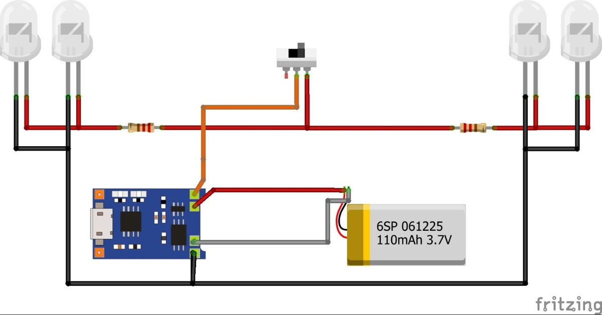 Схема сенсорбара с аккумулятором.